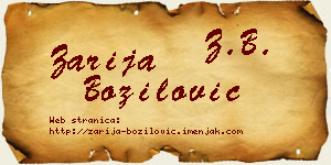 Zarija Božilović vizit kartica